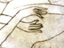 4 doigts visibles et mains croisés pour Jésus sur le codex 4 doigts visibles et mains croisés pour Jésus sur le codex