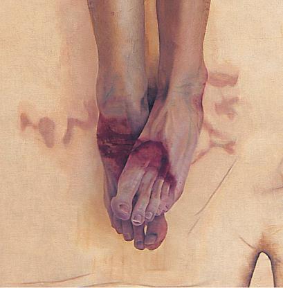 les pieds cloués par la crucifixion les pieds cloués par la crucifixion